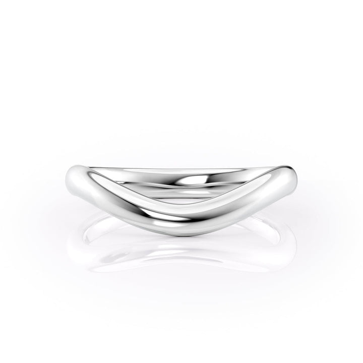 18K|14K Solid Gold Unique U Shape Plain Wedding Band - Doozy Diamonds