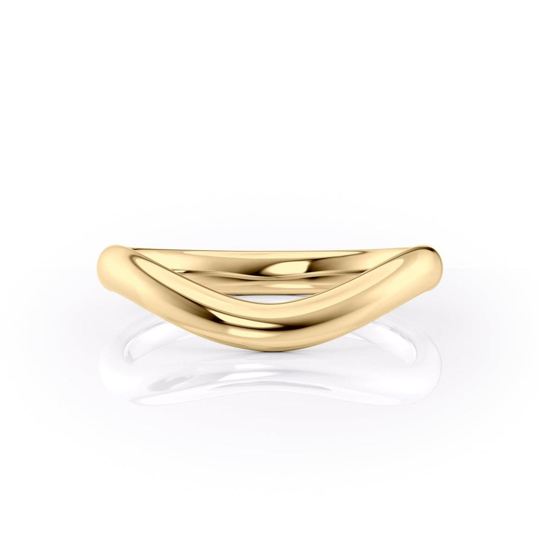 18K|14K Solid Gold Unique U Shape Plain Wedding Band - Doozy Diamonds