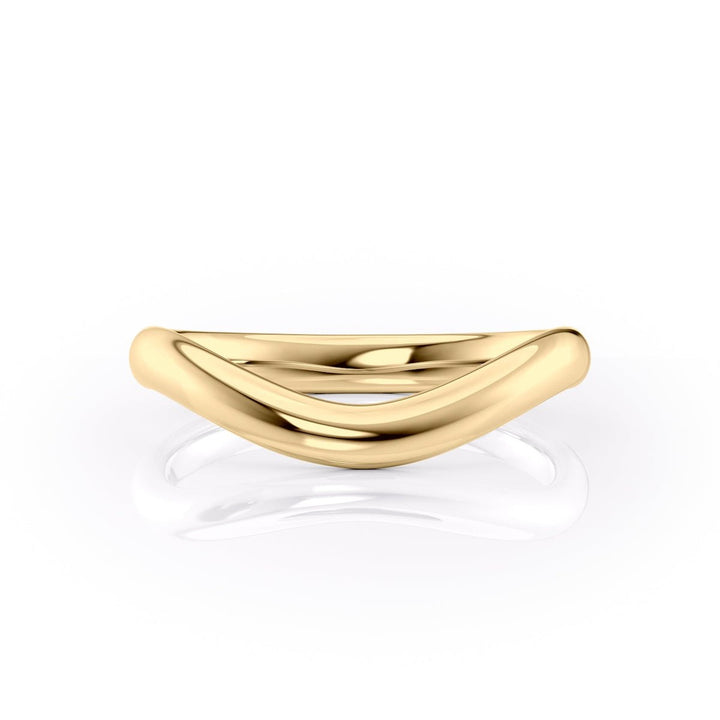 18K|14K Solid Gold Unique U Shape Plain Wedding Band - Doozy Diamonds
