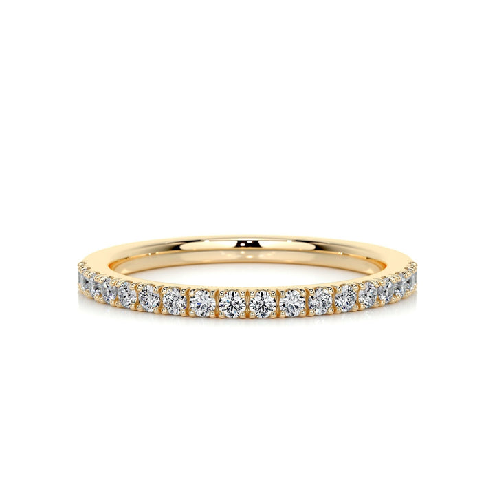 Round Brilliant diamond wedding band in white gold