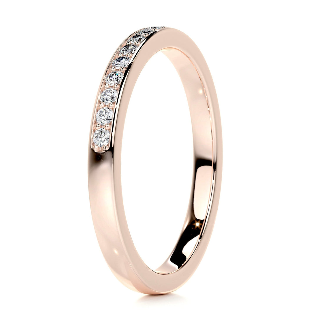 Handcrafted Round Brilliant diamond wedding band
