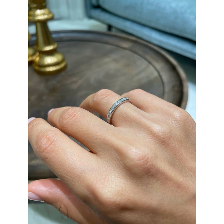 Ethically sourced round brilliant diamond eternity band