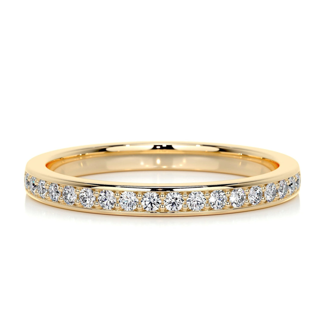 Round Brilliant diamond wedding band in rose gold