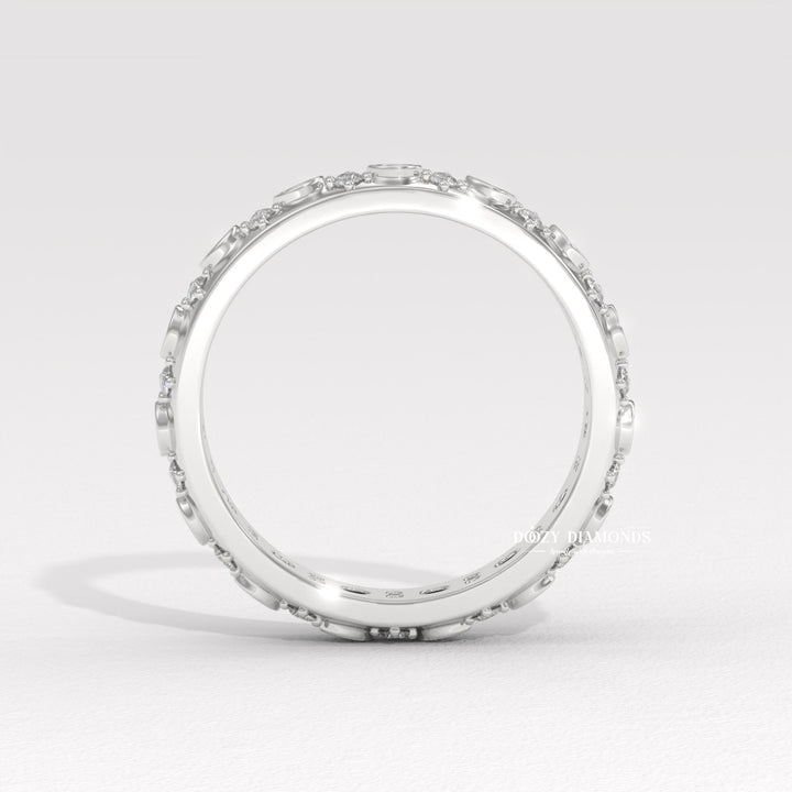 Flush Set diamond wedding band in rose gold