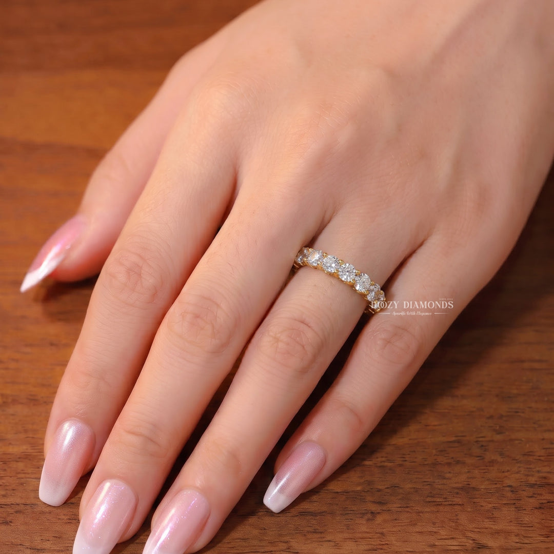 Round Lab Grown Full Eternity Band, Full Circle Gold Ring