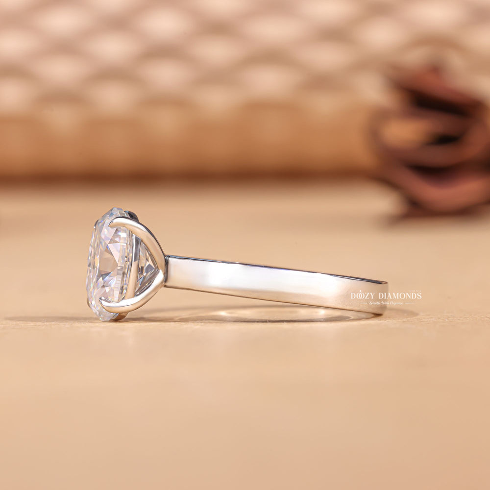 Premium oval cut solitaire engagement ring crafted in solid gold