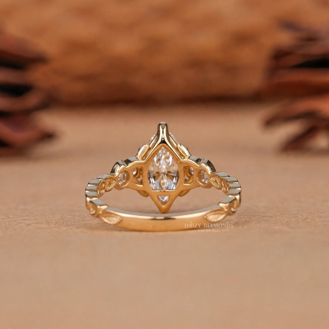 IGI Certified 2.50CT Marquise Lab Grown Diamond Three Stone Engagement Ring For Women