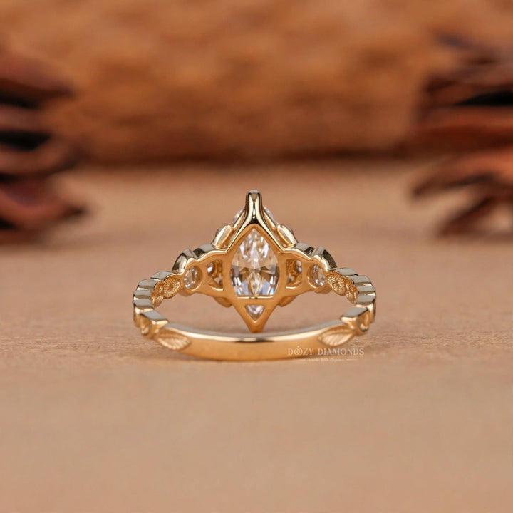 IGI Certified 2.50CT Marquise Lab Grown Diamond Three Stone Engagement Ring For Women