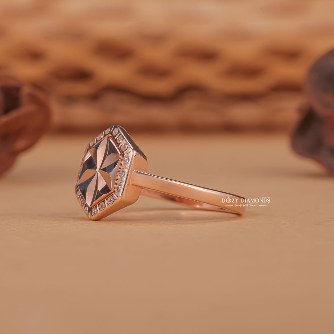 Round solitaire engagement ring with brilliant diamond sparkle
