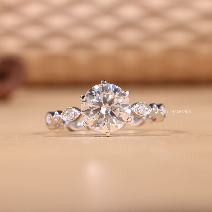 Buy 2.0CT round pave lab grown diamond engagement ring online