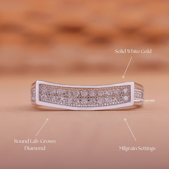 Eternity White diamond wedding band in yellow gold