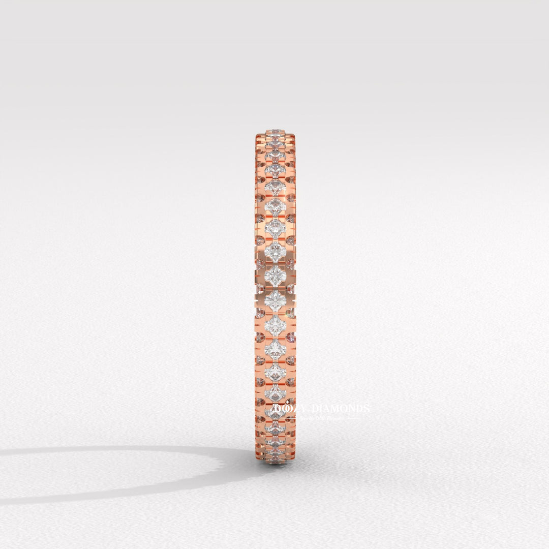 Classic lab grown diamond band worn on hand