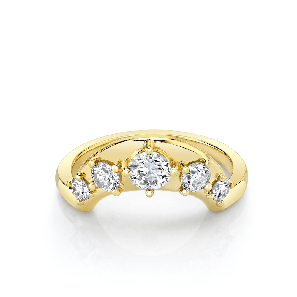 Round round diamond wedding band front view