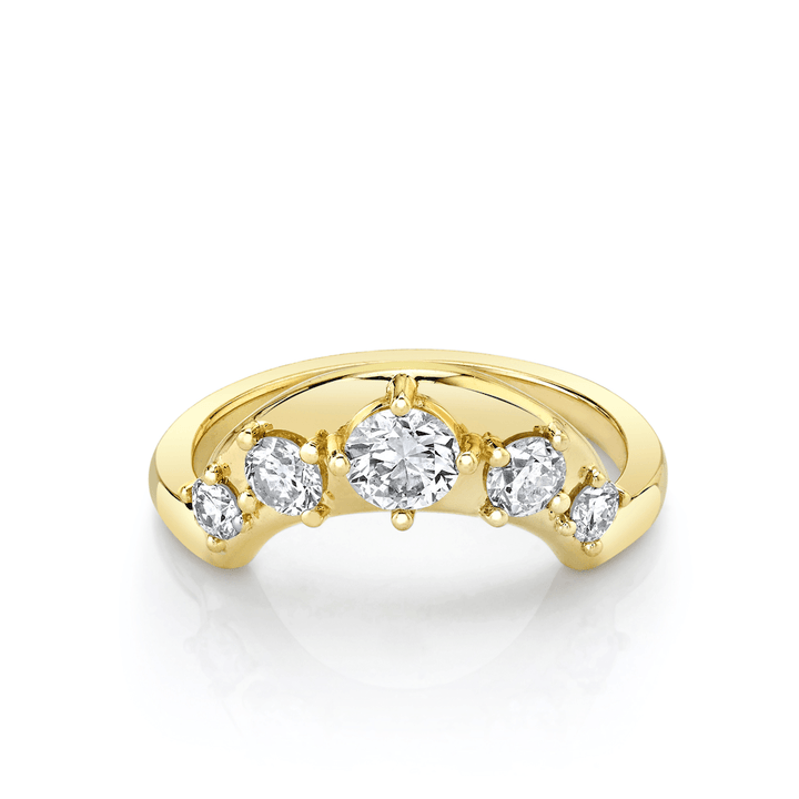 Round round diamond wedding band front view