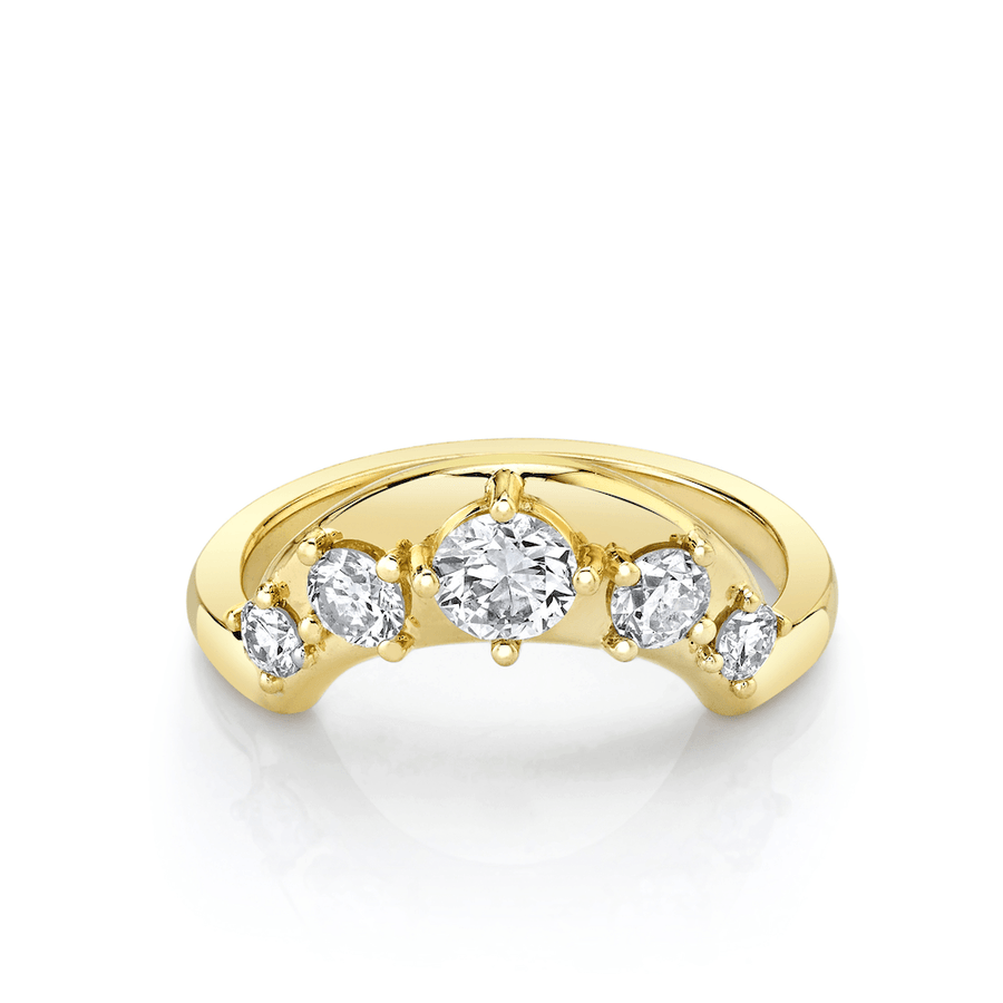 Round round diamond wedding band front view