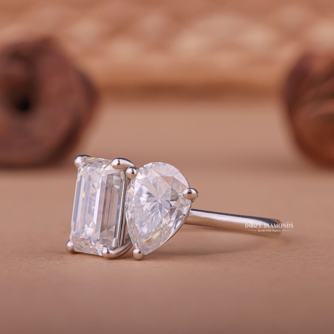 Pear solitaire engagement ring with brilliant diamond sparkle