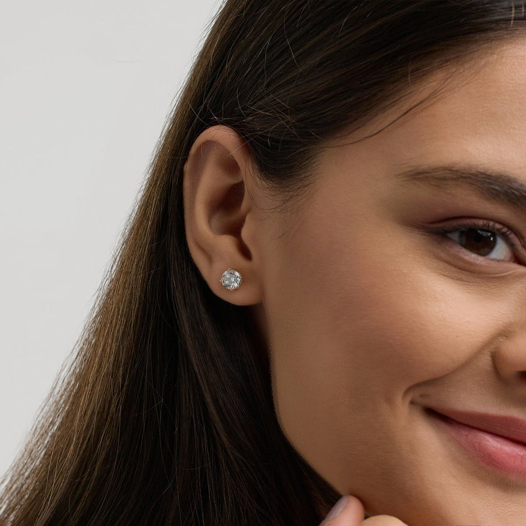 Round FG - VS2 Lab - Grown Diamond Stud Earrings For Women - Doozy Diamonds