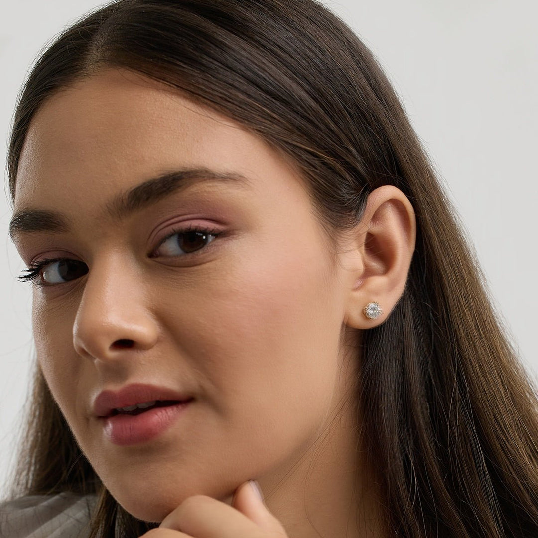 Round FG - VS2 Lab - Grown Diamond Stud Earrings For Women - Doozy Diamonds