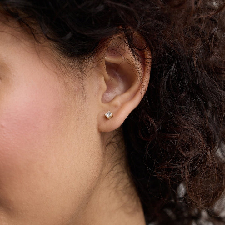 Princess FG - VS2 Lab - Grown Diamond Solitaire Stud Earrings - Doozy Diamonds