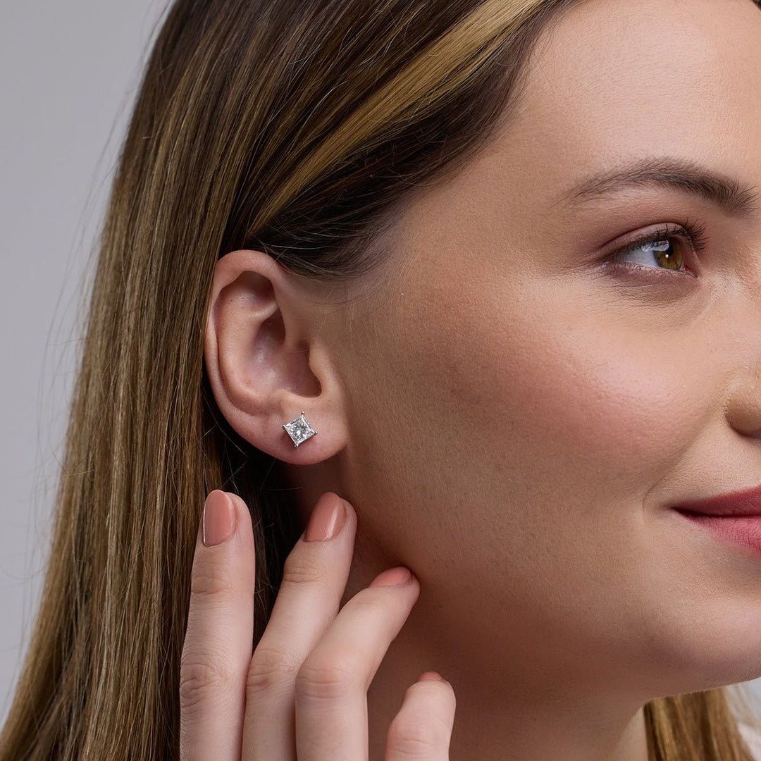 Princess FG - VS2 Lab - Grown Diamond Solitaire Stud Earrings - Doozy Diamonds