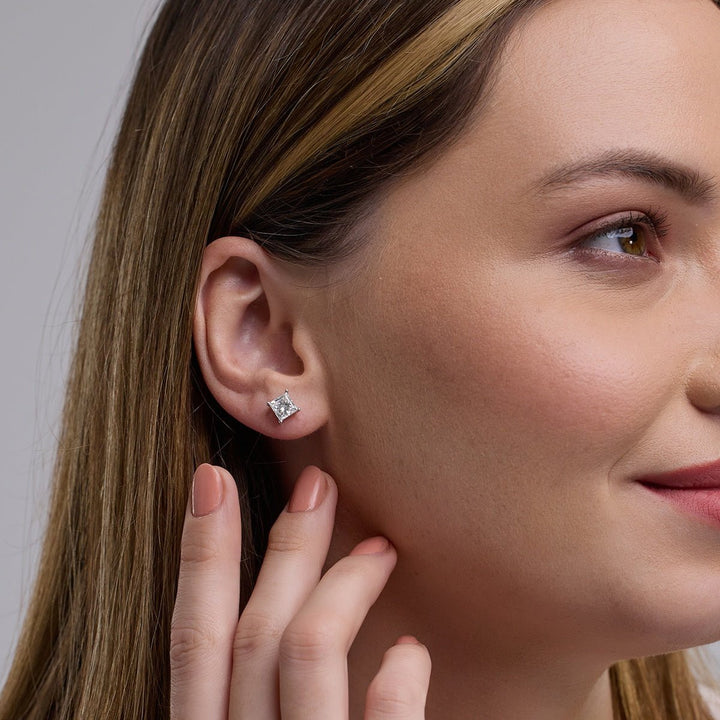 Princess FG - VS2 Lab - Grown Diamond Solitaire Stud Earrings - Doozy Diamonds