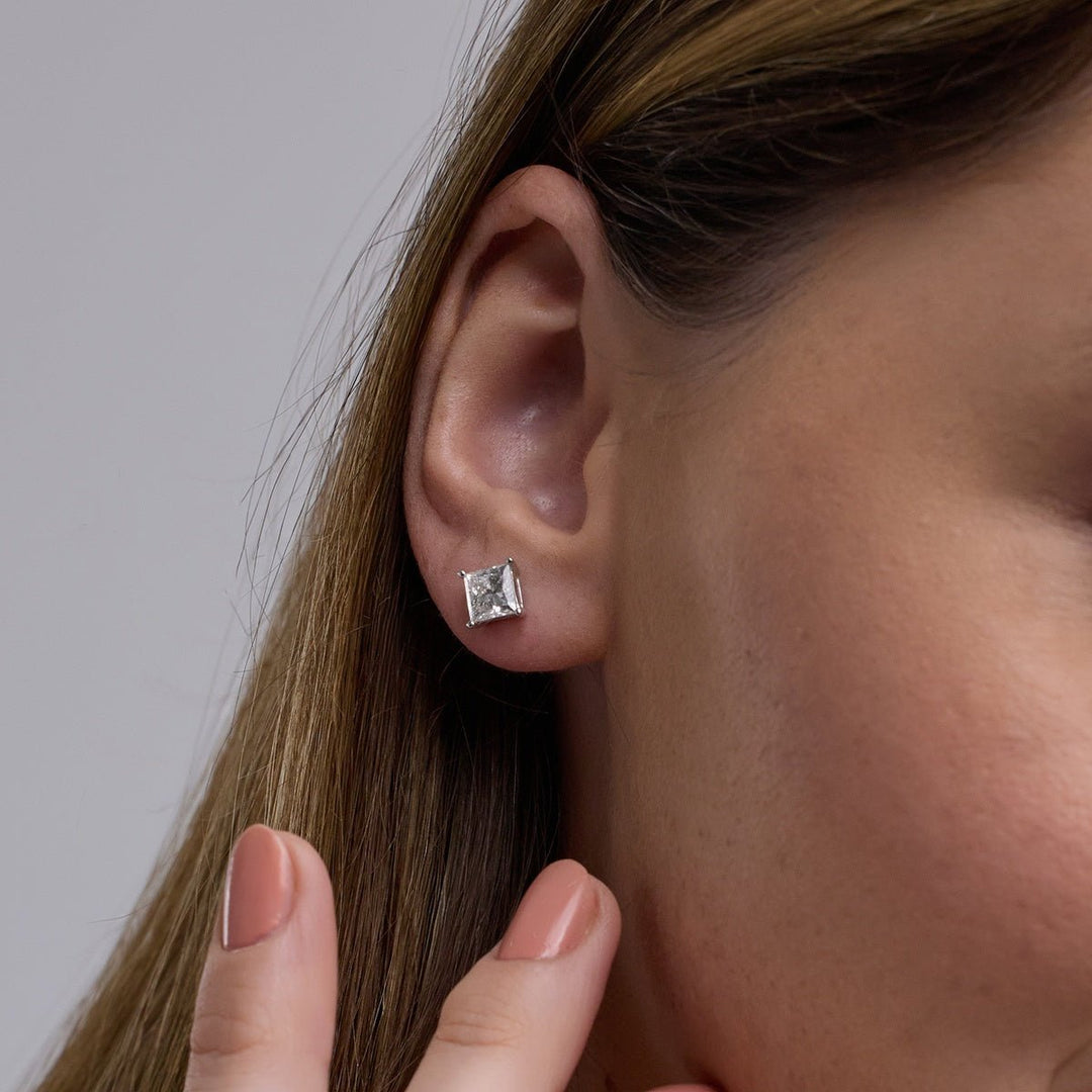 Princess FG - VS2 Lab - Grown Diamond Solitaire Stud Earrings - Doozy Diamonds