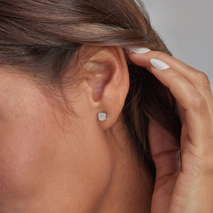 Cushion FG - VS2 Lab - Grown Diamond Stud Earrings - Doozy Diamonds