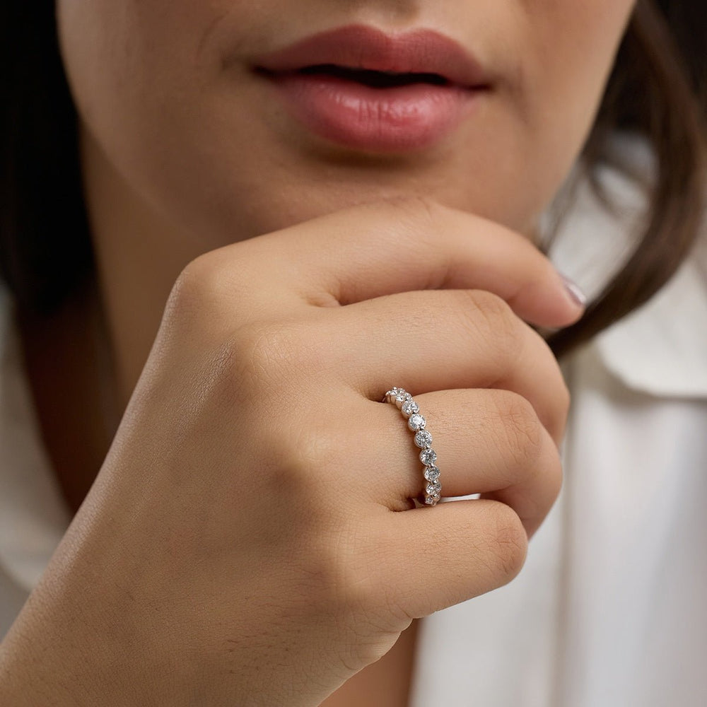 Round FG - VS2 Lab Grown Diamond Floating Wedding Band - Doozy Diamonds