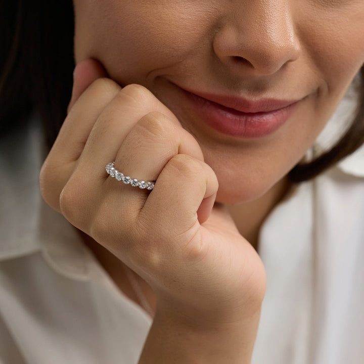 Round FG - VS2 Lab Grown Diamond Floating Wedding Band - Doozy Diamonds