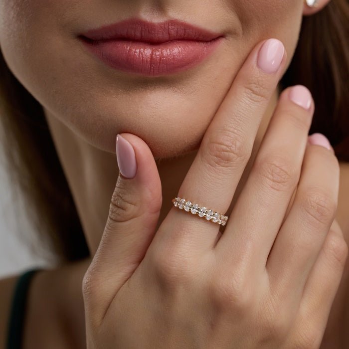Oval FG - VS2 Lab Grown Diamond Half Eternity Wedding Band - Doozy Diamonds