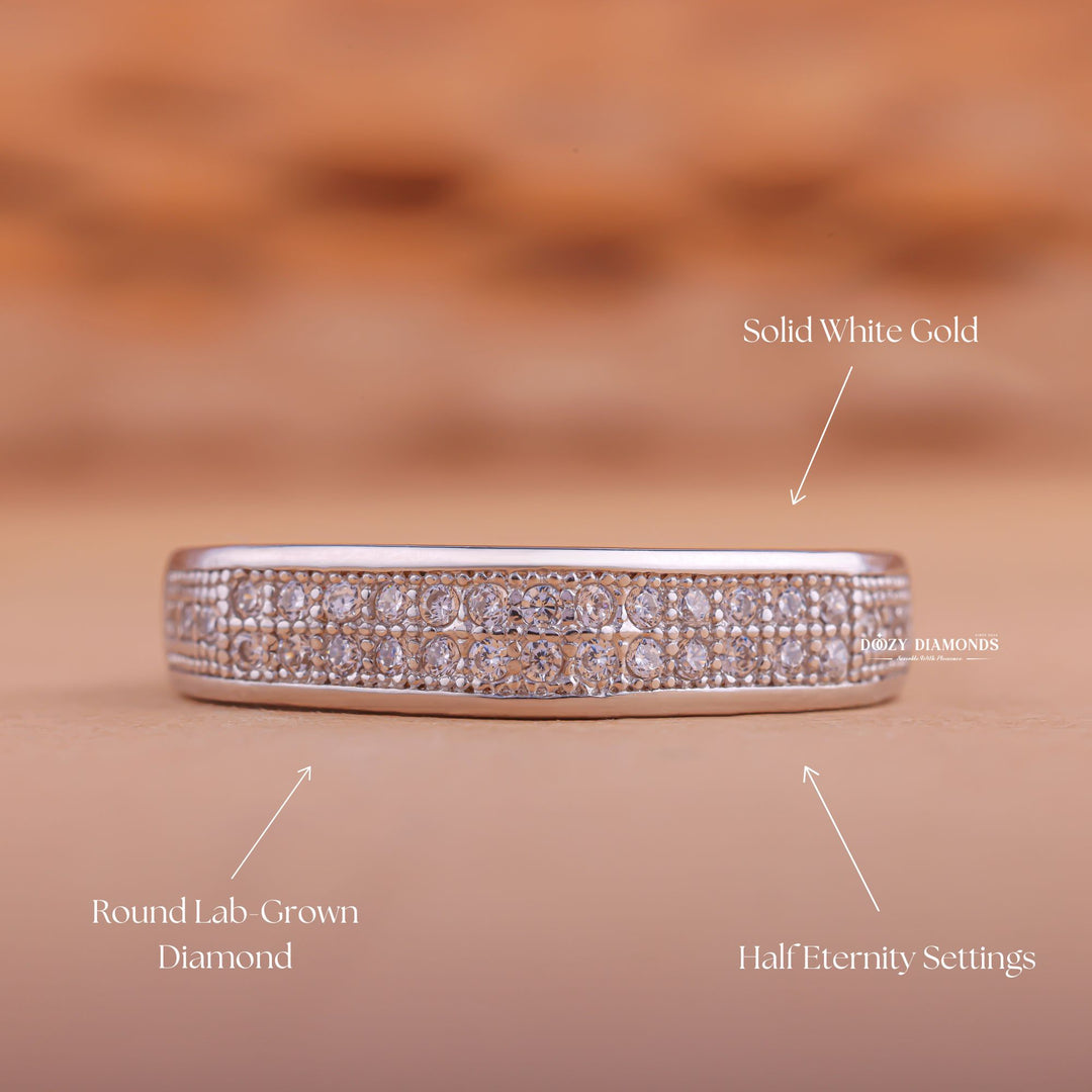 Eternity Milgrain diamond wedding band in yellow gold