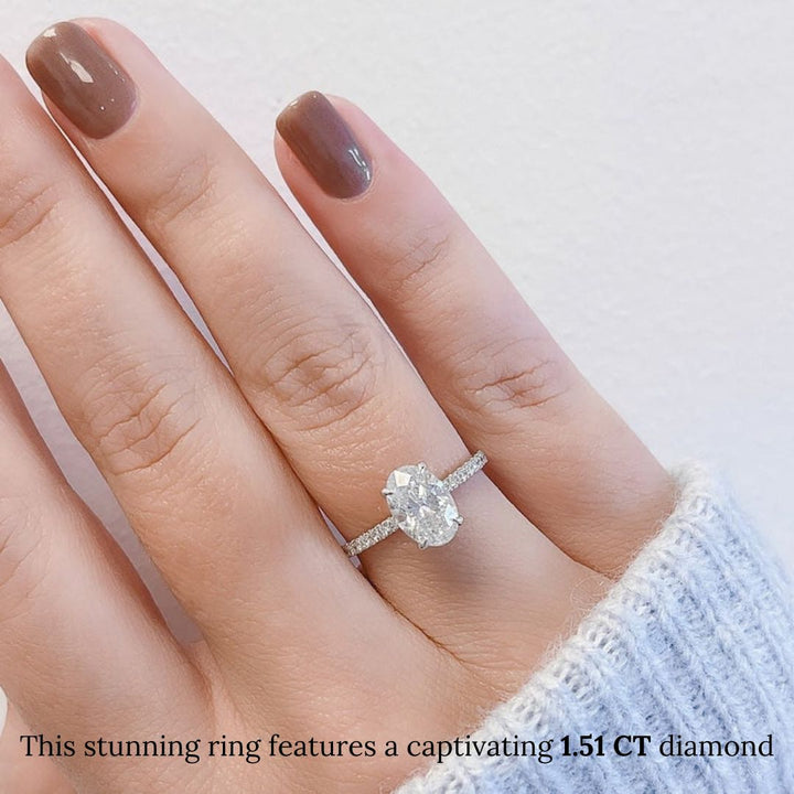 Shop the oval cut hidden halo engagement ring collection online