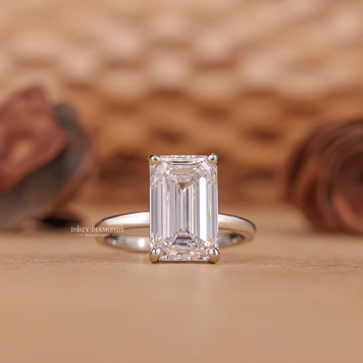 Shop emerald solitaire lab grown diamond engagement ring