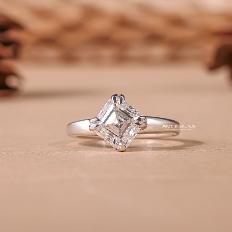 Discover asscher solitaire lab grown diamond engagement ring online