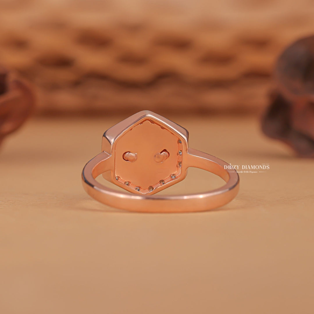 Round solitaire engagement ring close-up showing high clarity diamond clarity