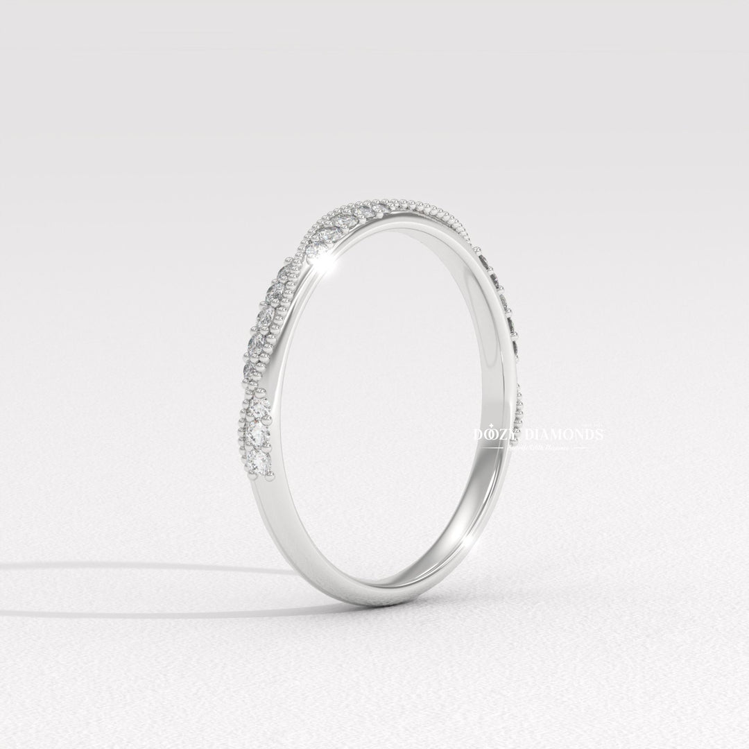 Vintage Match diamond wedding band in white gold