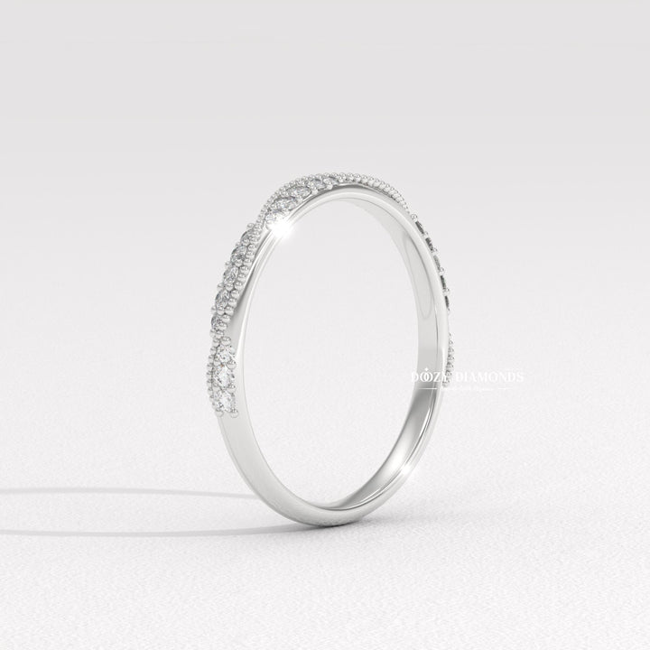 Vintage Match diamond wedding band in white gold