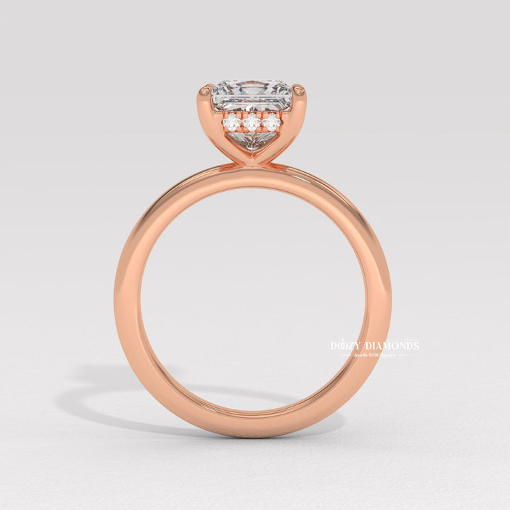 IGI certified princess cut diamond in solitaire engagement ring setting