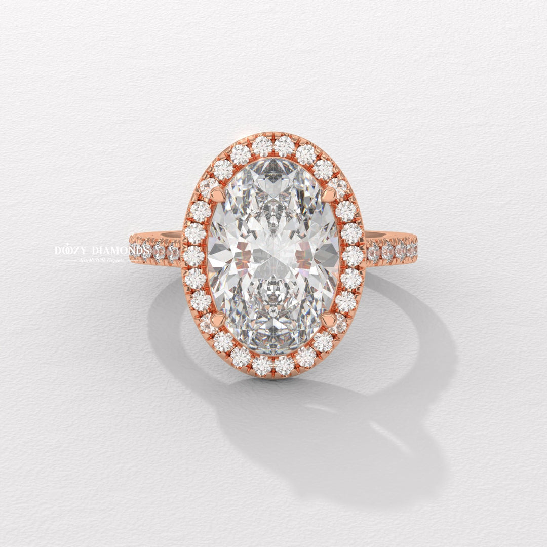 Shop oval cut halo lab grown diamond engagement ring online