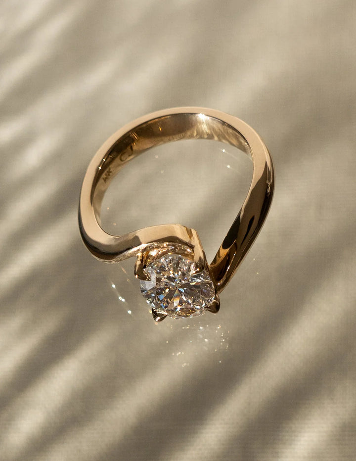 2.0CT-3.50CT Oval E/VS2 Lab Grown Diamond Bypass Engagement Ring