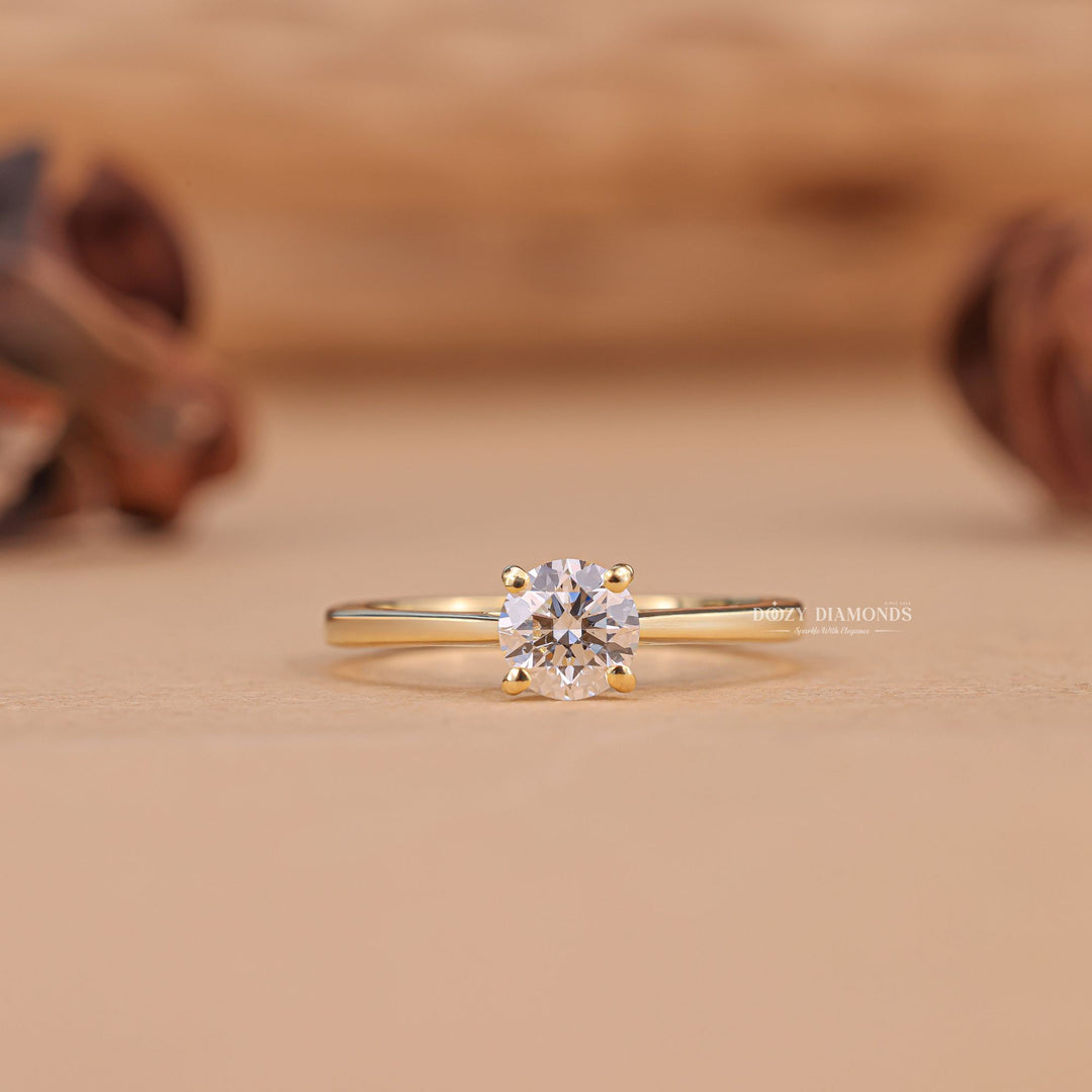0.50CT round solitaire lab grown diamond engagement ring for sale