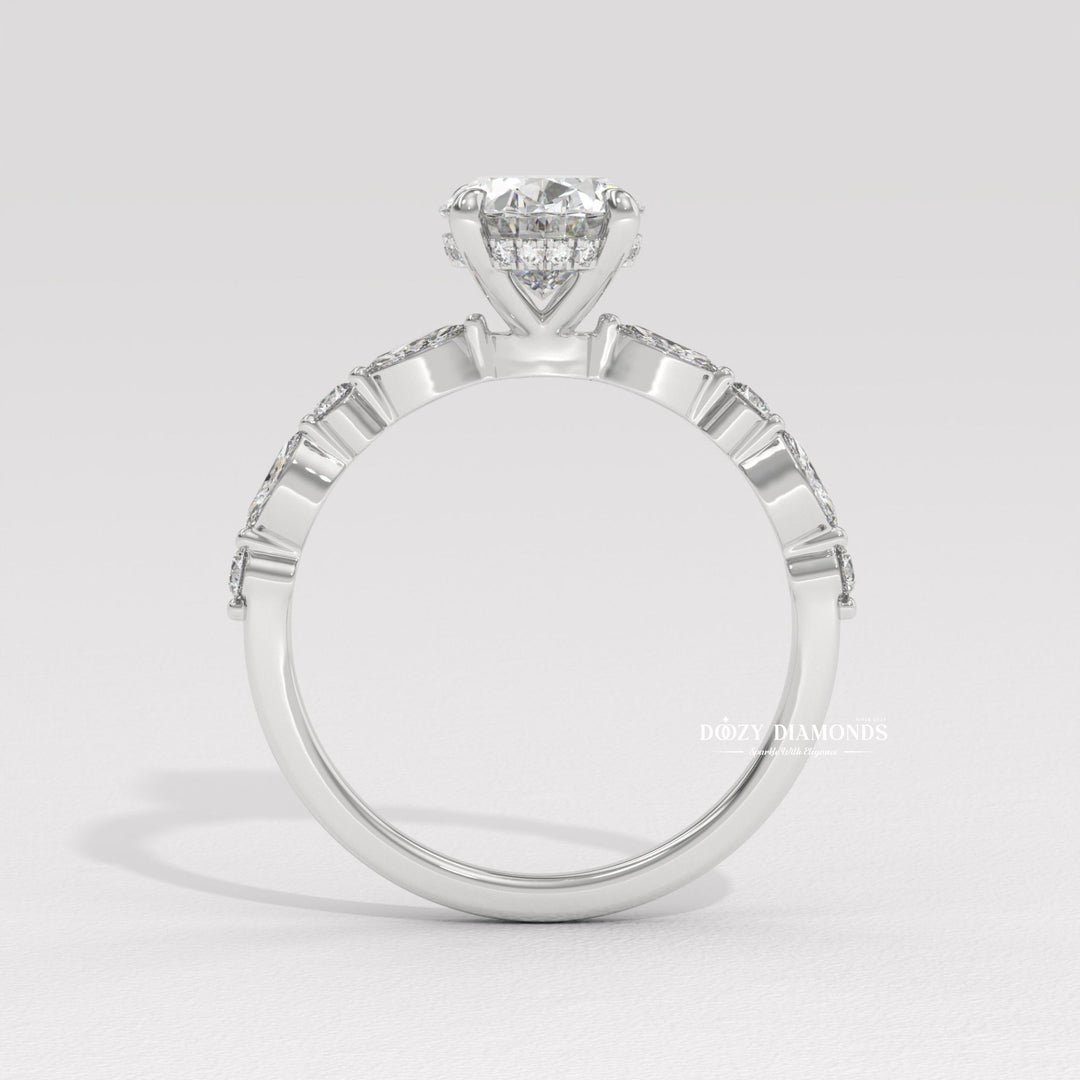Premium round cut solitaire engagement ring crafted in solid gold