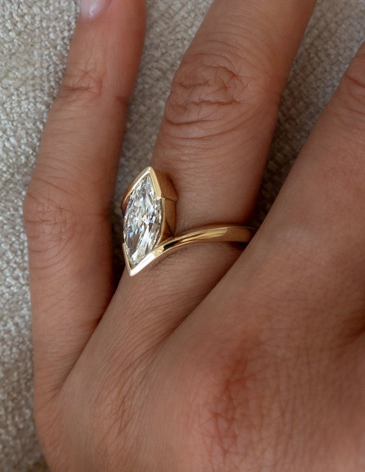 2.50CT Marquise F/VS2 Lab Grown Diamond Bypass Engagement Ring