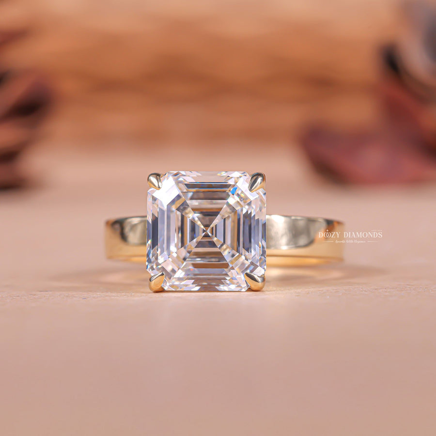2.0CT asscher cut solitaire engagement ring available to buy now