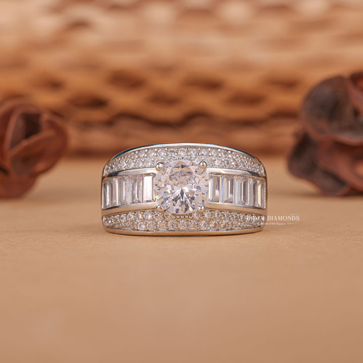 1.0CT round dome lab grown diamond engagement ring for sale