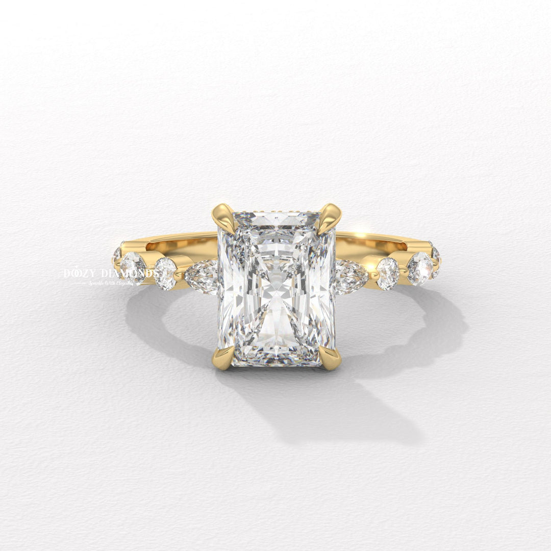 Classic marquise pave engagement ring crafted for everyday wear