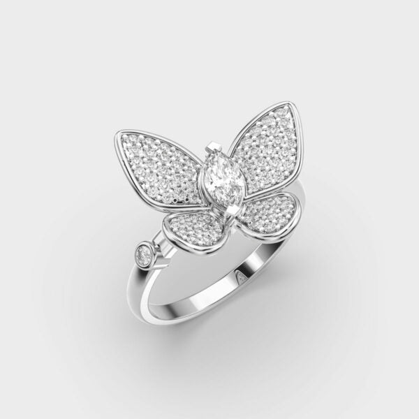 Butterfly lab grown diamonds Ring for Women in Gold - Doozy Diamonds