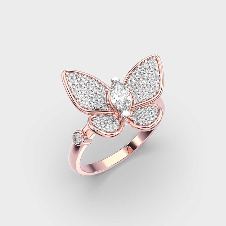 Butterfly lab grown diamonds Ring for Women in Gold - Doozy Diamonds