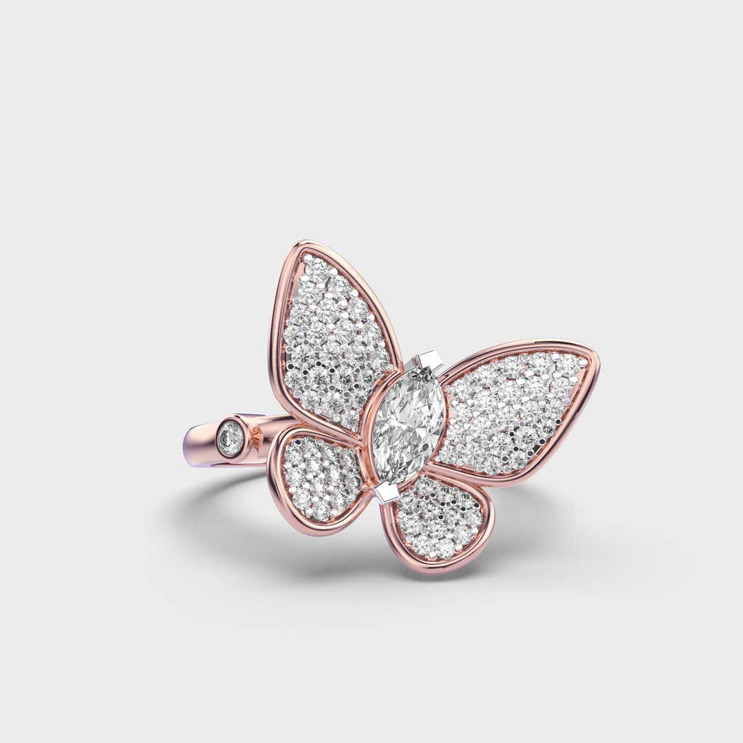 Butterfly lab grown diamonds Ring for Women in Gold - Doozy Diamonds