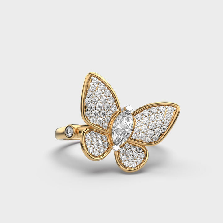 Butterfly lab grown diamonds Ring for Women in Gold - Doozy Diamonds